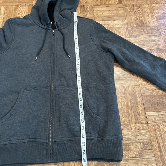 L.L. Bean Sherpa Lined 1912 Hoodie Sweatshirt Charcoal Size Small - Picture 9 of 11